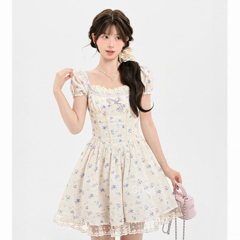 Summer Sweet Girl Style Floral Dress