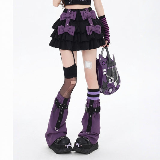 Summer Sweet Girl Style Purple Cake Skirt