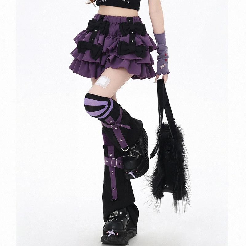 Summer Sweet Girl Style Purple Cake Skirt