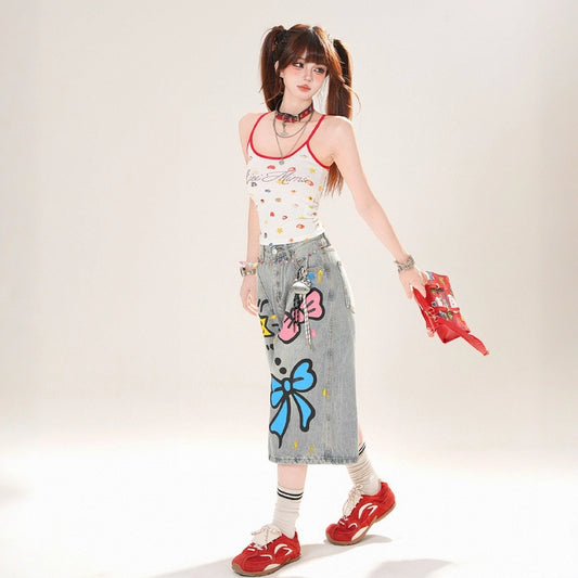 Summer Sweet Girl Style Star Print Vest