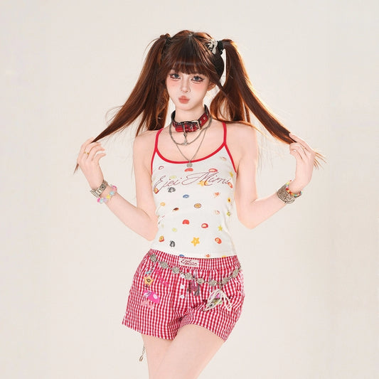 Summer Sweet Girl Style Star Print Vest