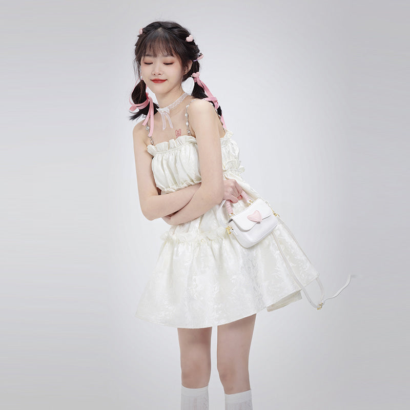 Summer Sweet Girl Style Suspender Dress