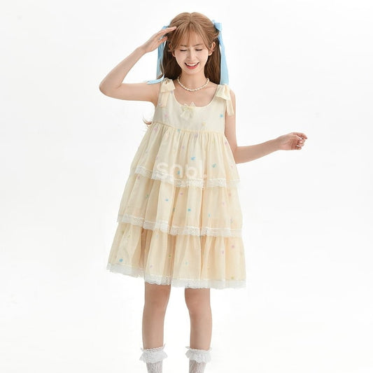 Summer Sweet Princess Style Apricot Dress