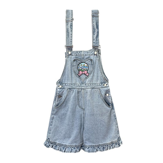 Summer Sweet Soft Girl Style Denim Overalls