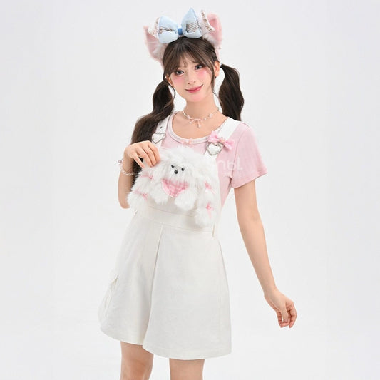 Summer Sweet Style Pink Lace T-shirt