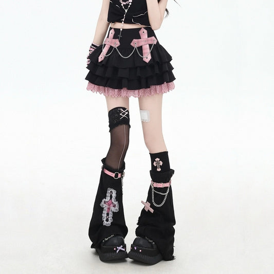Summer Sweet Style Plaid Puffy Cake Skirt