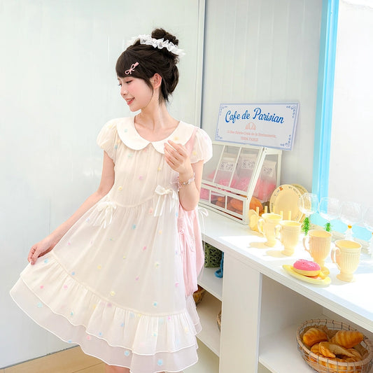 Summer Sweet Style Puff Sleeve Princess Dress