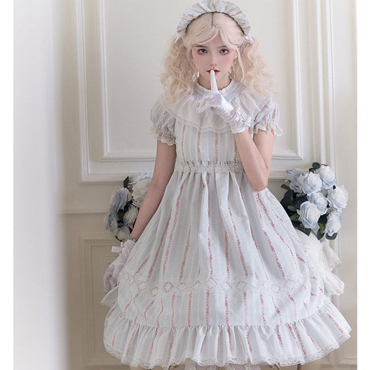 Summer White Doll Style Lolita OP Dress