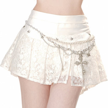 Sweet Ballet Style Lace Pleated Skirt