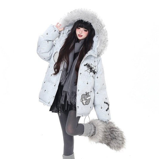 Sweet Cool Soft Asian Style Hooded Padded Jacket