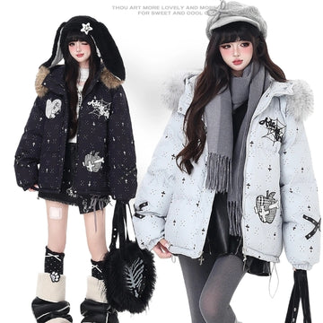 Sweet Cool Soft Asian Style Hooded Padded Jacket
