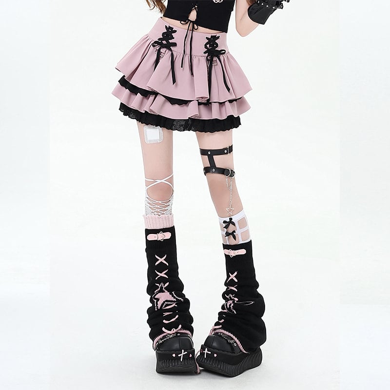 Sweet Cool Y2K Girl Style Lace Tutu Skirt