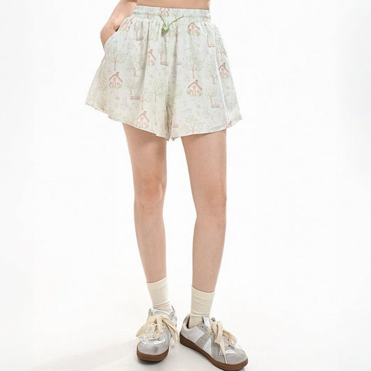 Sweet Cute Style Cartoon Pattern Printed Shorts