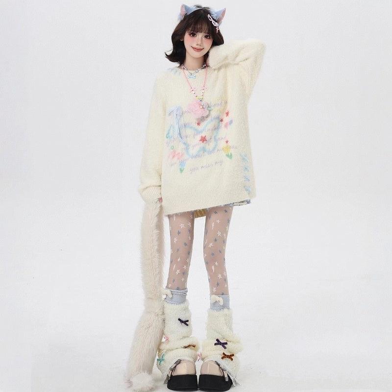 Sweet Dopamine Butterfly Embroidered Sweater