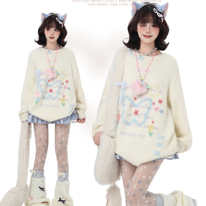 Sweet Dopamine Butterfly Embroidered Sweater
