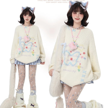 Sweet Dopamine Butterfly Embroidered Sweater