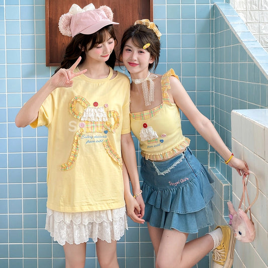 Sweet Dopamine Style Yellow T-shirt
