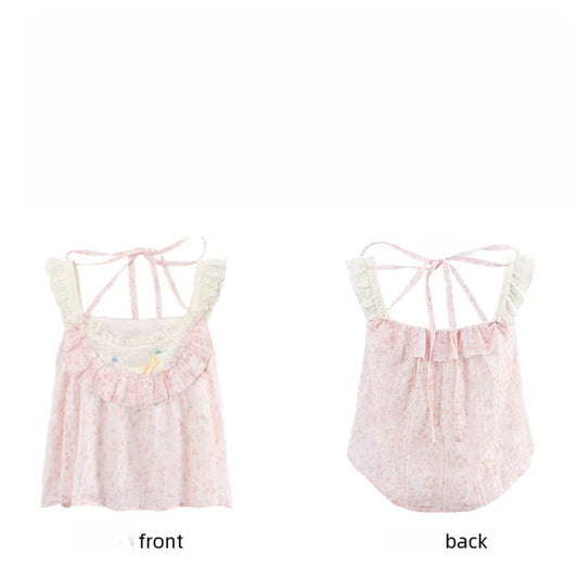 Sweet Floral Halter Cami Top