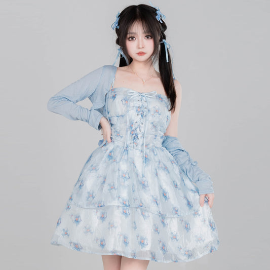 Sweet French Girl Floral Fairy Dress