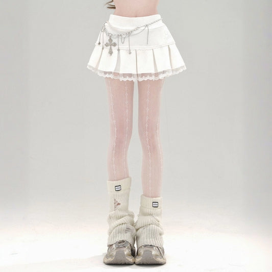 Sweet French Style Solid Color Pleated Skirt