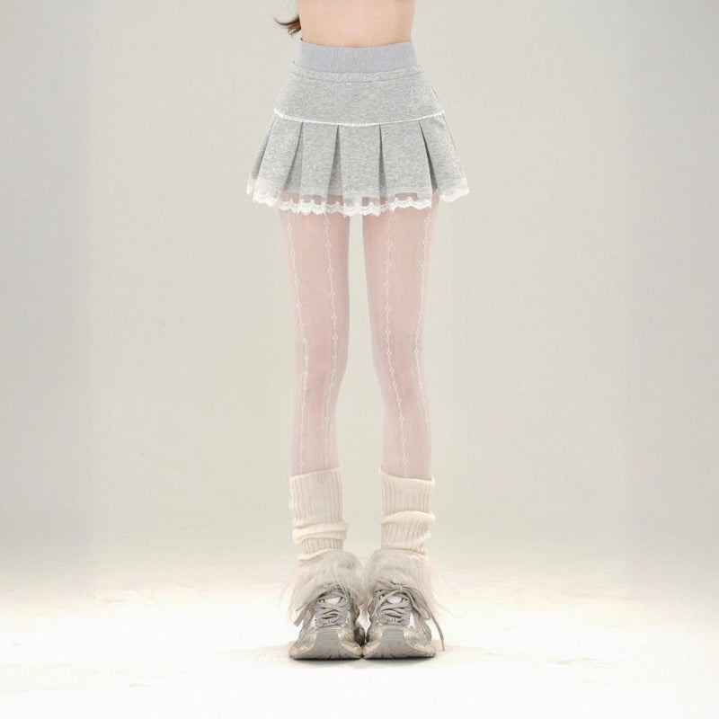 Sweet French Style Solid Color Pleated Skirt