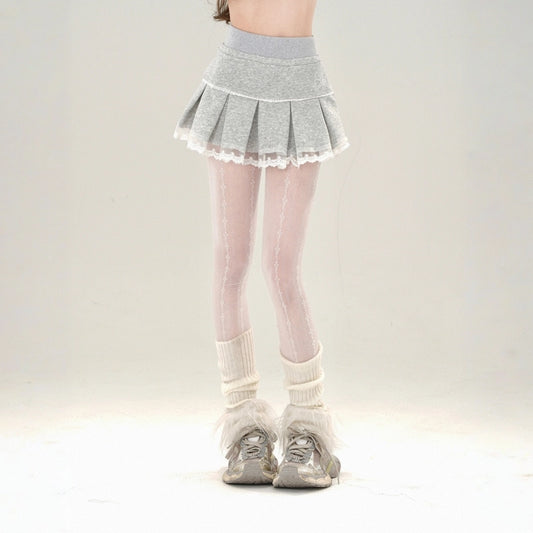Sweet French Style Solid Color Pleated Skirt