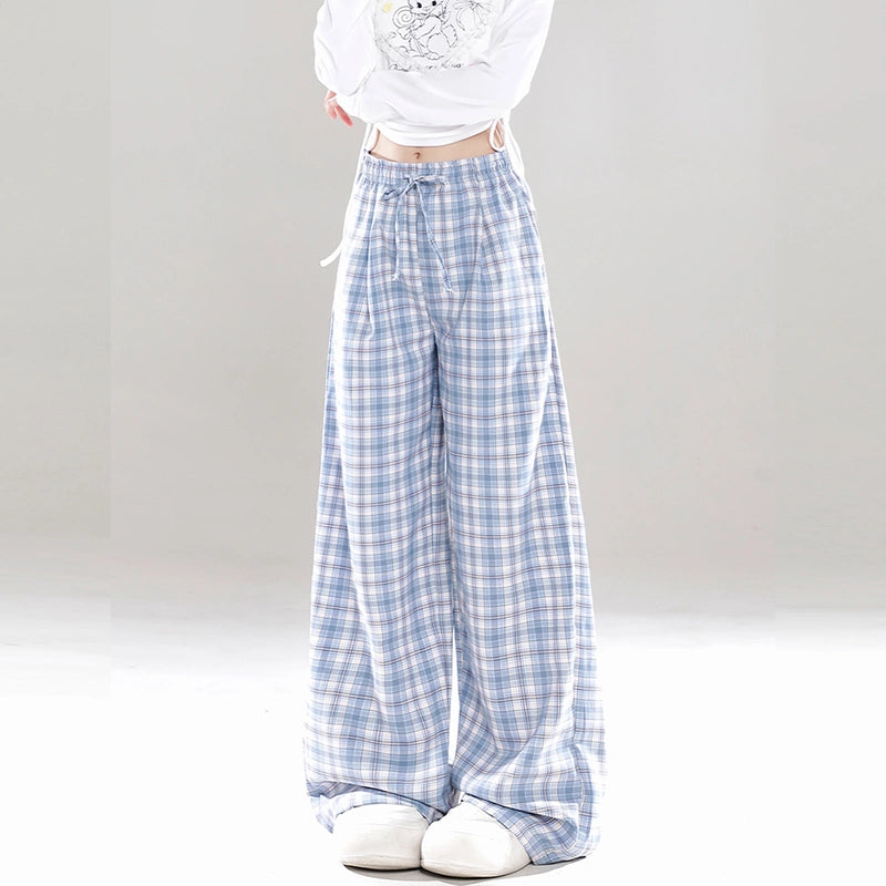 Sweet Girl Dopamine Style Plaid Pants