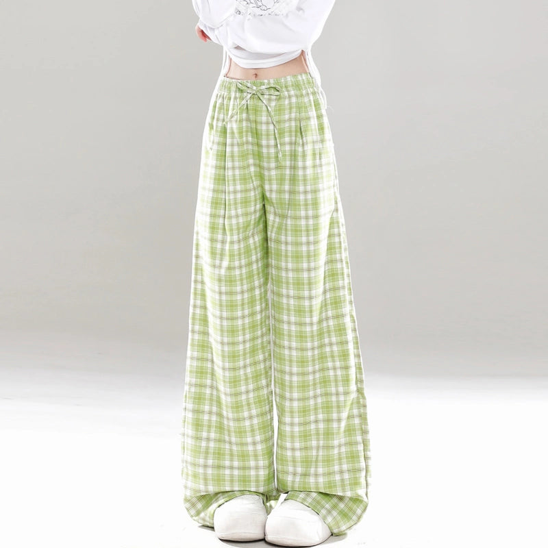 Sweet Girl Dopamine Style Plaid Pants