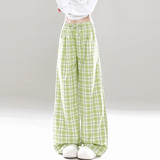 Sweet Girl Dopamine Style Plaid Pants