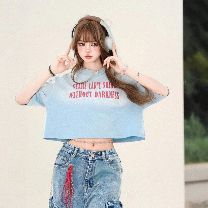 Sweet Girl Style Short Loose T-shirt