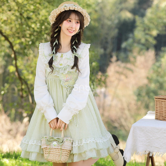 Sweet Girl Style White Lace Doll Collar Blouse