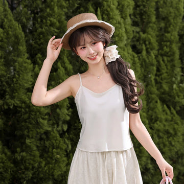 Sweet Girlish Style Apricot Suspenders