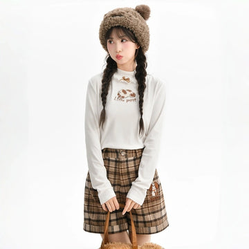 Sweet Girlish Style Slim Fit Long-Sleeve T-Shirt