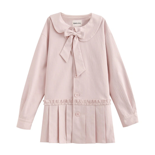 Sweet Girly Pink Peter Pan Collar Dress