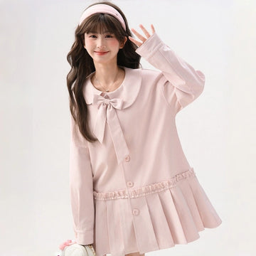 Sweet Girly Pink Peter Pan Collar Dress