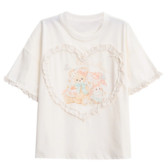 Sweet Heart Lace Bear T-Shirt