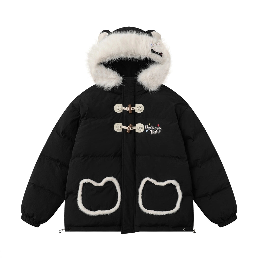 Sweet Japanese Style Cat Ears Hooded Cotton Coat