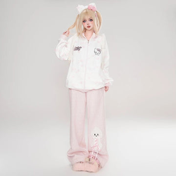 Sweet Japanese Style Hello Kitty Printed Hooded Sweatshirt