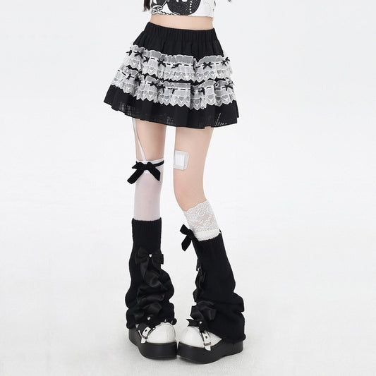 Sweet Japanese Style Lace Bow Cake Skirt