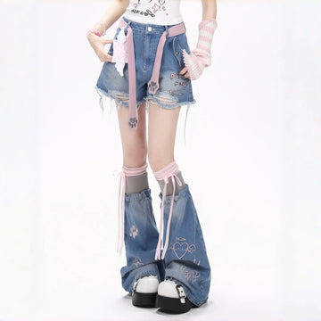 Sweet Punk High Waist Denim Shorts