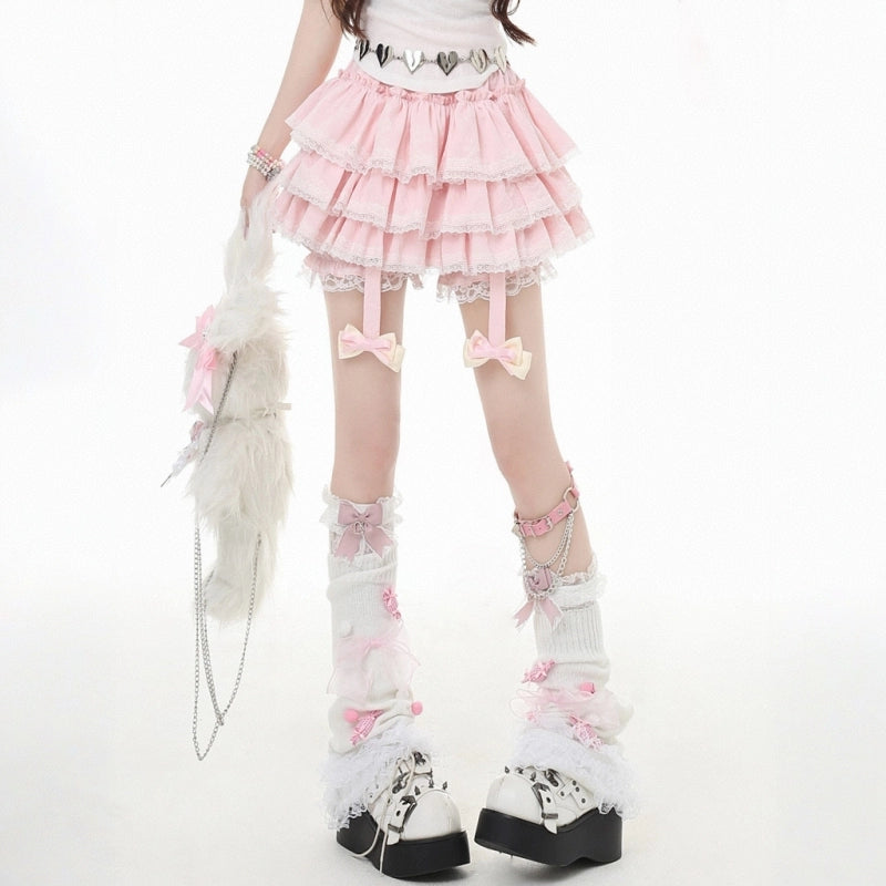 Sweet Y2K Style Pink Cake Skirt