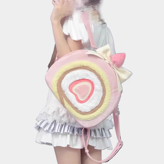 Sweet and Cute Strawberry Cake Roll Backpack