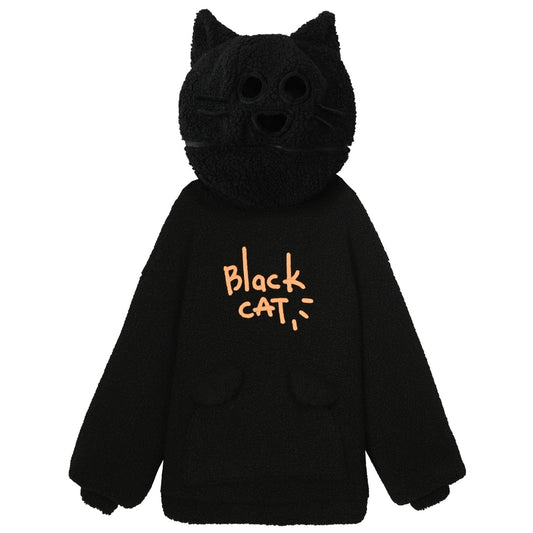 Sweet Girl Style Black Cat Ear Hooded Sweatshirt