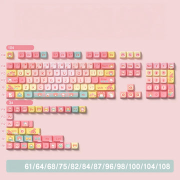 Tulip Bear PBT Keycap Set – 138/158 Keys