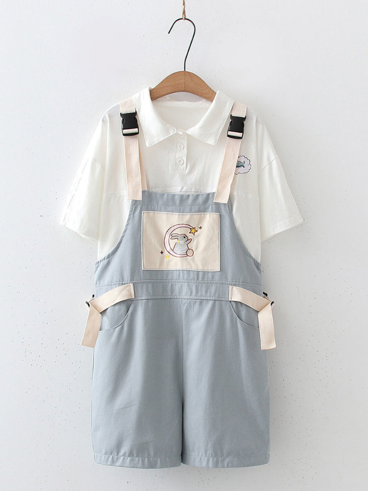 Moon Rabbit Print Shorts