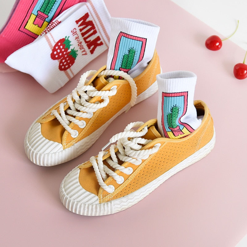 Kawaii Strawberry Milk Socks
