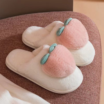 Kawaii Peachy Fluffy Slippers