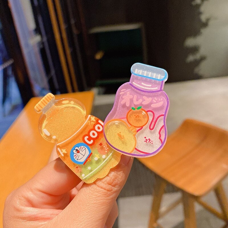 Kawaii Drink Bottle Hair Clips 10Pcs.