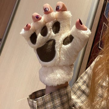 Kawaii Plush Cat Paw Gloves