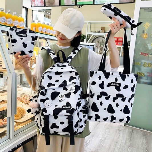 Milk Cow School Backpacks Set/4pcs